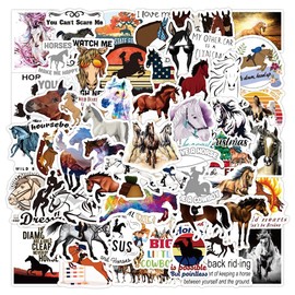 Horse Riding Stickers |50 Pcs Horse Dressage Equestrian Waterproof Vinyl Decals for Water Bottles Laptop Car Luggage Cup Computer Mobile Phone Skateboard Décor