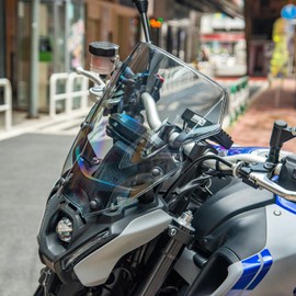 Lorababer 12" Motorcycle Windshield for MT09 MT09SP MT-09 SP FZ09 2021 2022 2023 Windscreen Front Wind Deflector with Mounting Bracket, Light Smoke