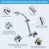 Hibbent Metal 16'' Shower Head Extension Arm with 3-way Diverter