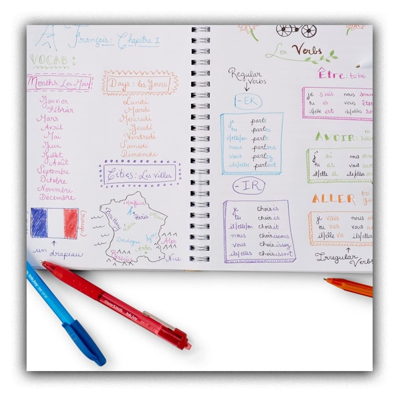 Glamza Ballpoint Pens 0.7mm Blue Ink Retractable Writing Pens Multipack