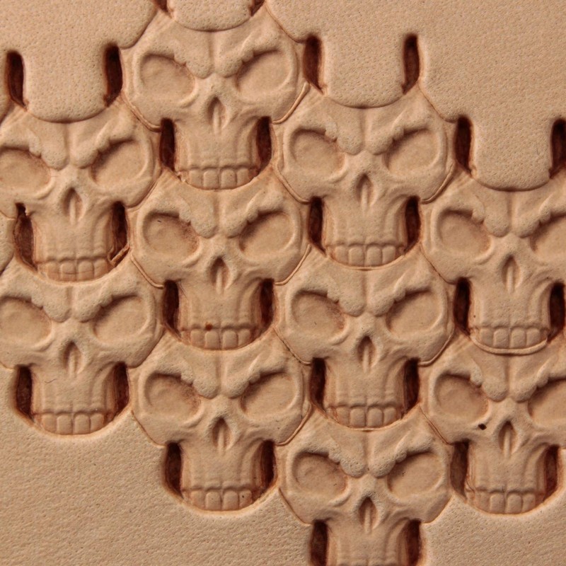 Sellos de piel con diseño de calavera, para tallar, herramientas