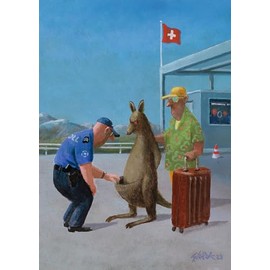 Inkognito Postcard | Occasion: ''Animals'', Motif: ''Body Visitation'' | Artist: Gerhard Glück | Item No.: 46012 | by Berliner Verlag