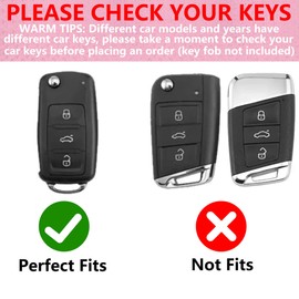 Simocky for VW Key Fob Cover with Heart Keychain, Car Key Shell for Women, Compatible with Volkswagen Jetta Golf Polo MK6 Passat Tiguan Beetle Smart Remote Key Protector (3 Buttons-Pink)