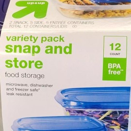 Up & Up 12-Pack Snap and Store Variety Pack Food Storage Container -Various Sizes Listed