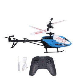 2.5 Channel RC Helicopter Rechargeable Flexible Remote Control Aircraft Toy with Light for Kids Adults Blue