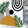 ChloropLastid Boho Shower Curtain Mid Century Shower Curtains Geometric Modern