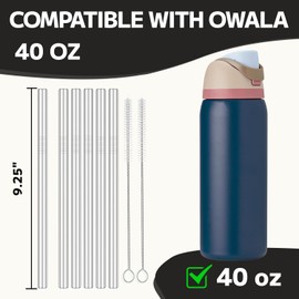 MIMORE Metal Straw for Owala 40 oz - 6 PCS Satinless Steel Straw Compatible with Owala Straw Replacement - Resuable & Dishwasher Safe