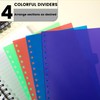 Yoment Small 5 Subject Notebook, A5 Wide Ruled with Dividers,