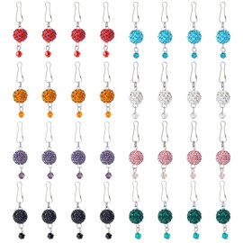 DICOSMETIC 32Pcs 8 Colors Zipper Pull Charms Rhinestone Bead Zipper Replacement Polymer Clay Zipper Decorative Zipper Pull Extended Zipper Tab Mend Fixer for DIY Sewing Craft Backpacks