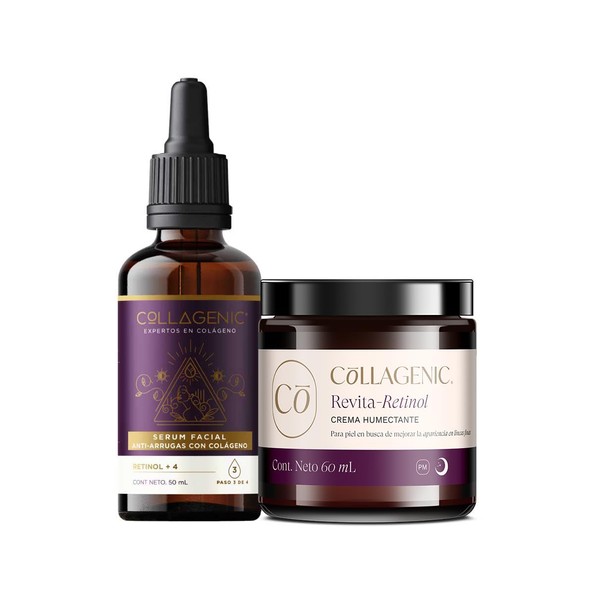 COLLAGENIC 2 Pack Serum Crema Facial Retinol, Colgeno Hidrolizado, cido