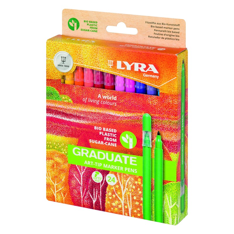LYRA Graduate Art-Tip Fibre Tip Pens Odourless Water-Based Ink Made