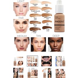 EZ BUYS UK Full Coverage Foundation and Makeup Concealer, 24HR Lightweight Soft Matte Poreless Liquid Foundation - Oil-Control Formula - Natural Shade - Suitable for All Skin Types (105 Sand)