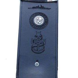 The Dirty Gringo USN United States Navy Leather Gas Tank Panel Bib with Concho Compatible with Harley Davidson Softail