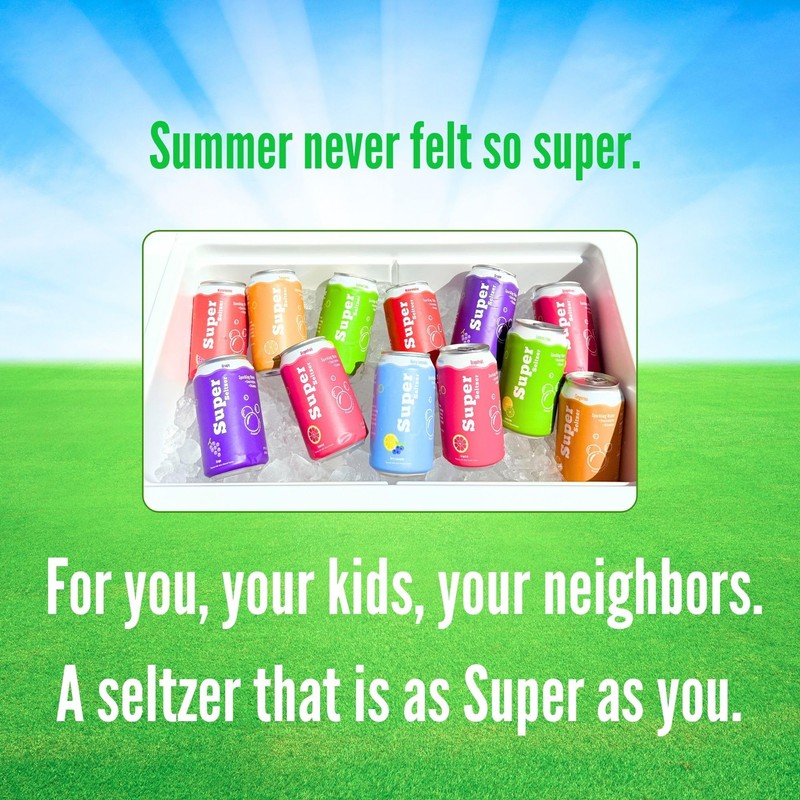 Super Seltzer Sparkling Water with Electrolytes and Vitamins, Tangerine Naturally