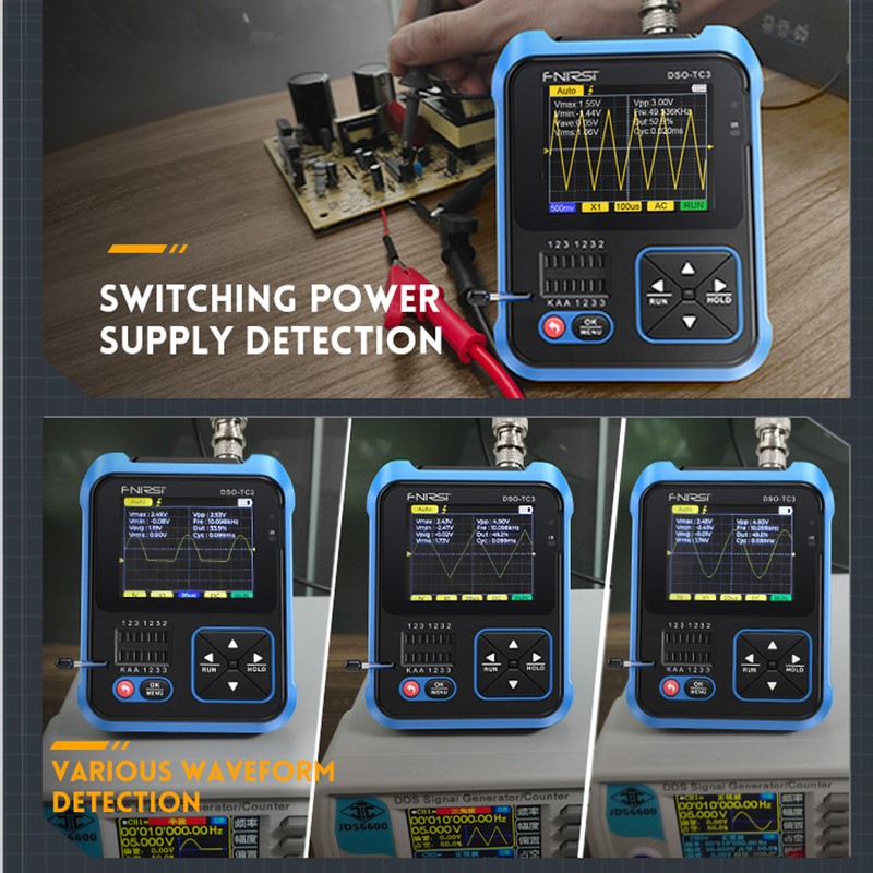 3in1 Digital Oscilloscope Transistor Tester Function Signal Generator Meter Handheld