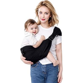 Baby Sling Carrier Toddler Carrier Boys Girls Newborn to Toddler Essentials Safety Non-Slip Baby Half Wrapped Sling Hip Holderr Black