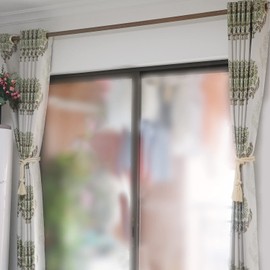 Yteseery 4 Pack Curtain Tiebacks Rope, Outdoor Curtain Tiebacks, Natural Cotton Curtain Ties, Village Rural Rustic Curtain Holdbacks, Farmhouse Nautical Curtain Tie Backs Holders for Drapes, Beige