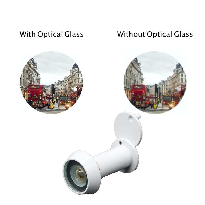 Door Viewer White Peephole Wide Angle 50-75mm Thick Doors