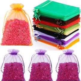 Miecux 100Pcs Organza Bags, 2.8" X 4.8" Organza Gift Bags for Handcrafting and DIY, Jewelry Bag for Gift Wrapping, Organza Bags for Festival, Party, Bathroom Soaps, Pouches Gift Bags