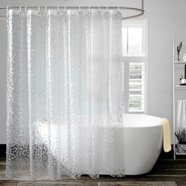 CASAMIEL Cortina de Baño de para Ducha de 180 * 180cm, Cortina de Regadera con Impermeable y Antimoho con Ojales de Metal y 12 Ganchos Fácil de Instalar para Uso Doméstico y Hotel