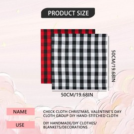 8 Pack 50 x 50 cm Christmas Checks - Christmas Fabrics for Christmas, Sewing, Crafts, Party Decoration, 8 Colours