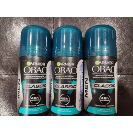 Garnier NEW 3  DEODORANT OBAO GARNIER 65 G CLASSIC FOR MEN 48H ROLL ON MADE IN MEXICO