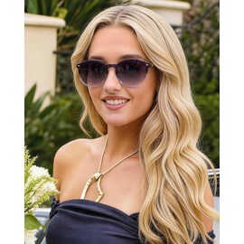 DUCO 1230 Women's Sunglasses, Round Sunglasses, UV400, Polarized Lens, Fashion Design, UV Protection, blue (dark)