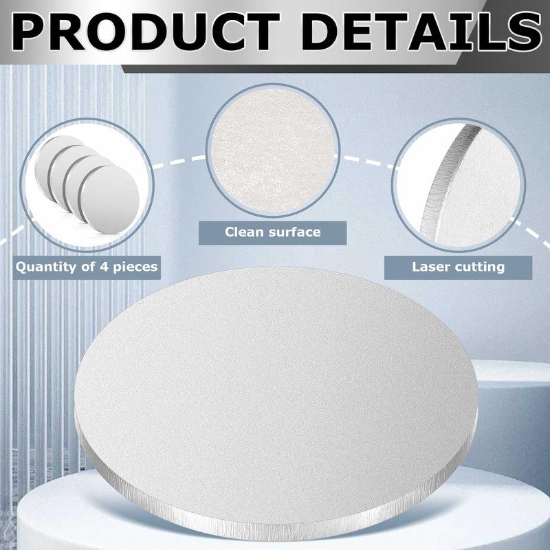 Hicarer 4 Pcs 1/4" Thickness Stainless Steel Disc 3" Diameter
