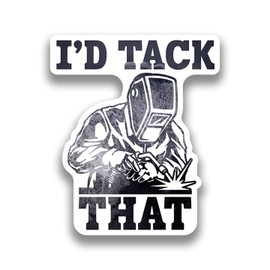 Welder Welding Vinyl Decal Sticker - for Toolboxes, Lockers, Cars, Trucks, Windows, Laptops, Cups and More - 5 Inches at Largest Point (Welder I'd Tack That)