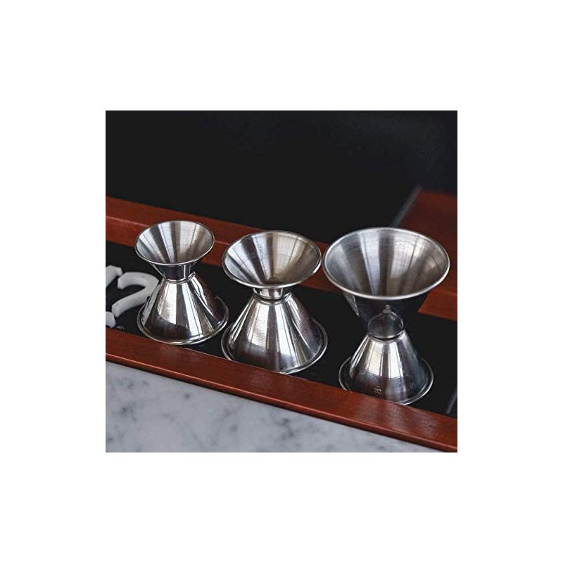 (1-PC-3/4 & 1-1/2 Ounce) Jiggers Double-Sided Stainless Steel Portion Control