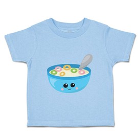Toddler T-Shirt Grains Cereal Bowl Food and Beverages Grains Cotton Healthy Cereal Boy & Girl Clothes Yummy Cereal Baby Funny Tee Light Blue Design Only 7T
