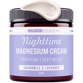 Magnesium Lotion – Nighttime Magnesium Cream – Apply to Legs, Arms or Chest - Topical Magnesium Chloride – USA Made and Safe for Kids (Chamomile Lavender)