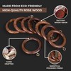INANOSA Handcrafted Natural Rose Wood Curtain Rings with Hooks –