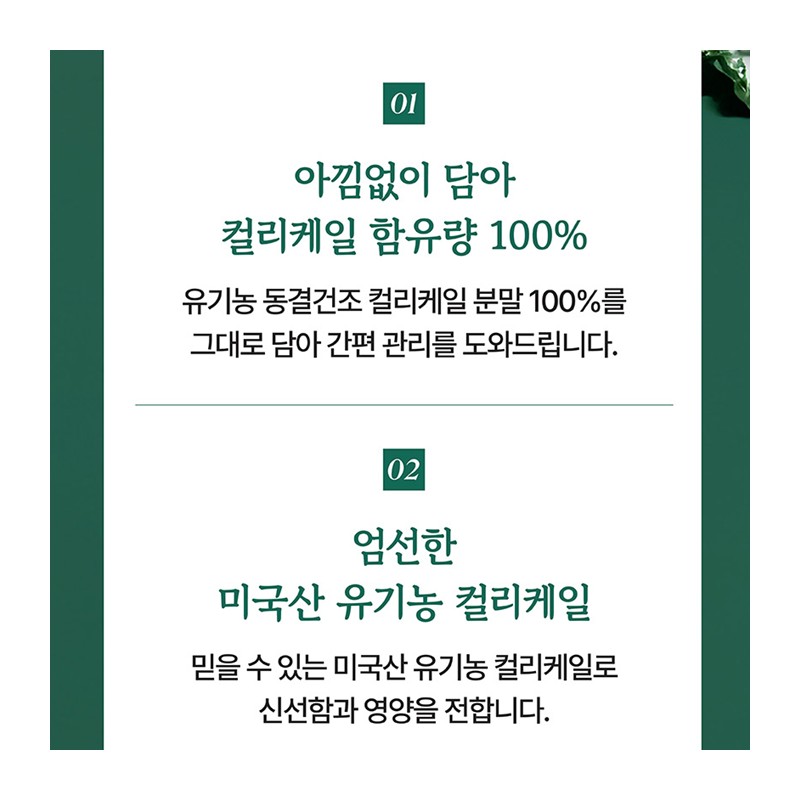 유기농 컬리케일분말 동결건조 곱슬케일 가루 파우더, 50g, 2개 Organic Curly