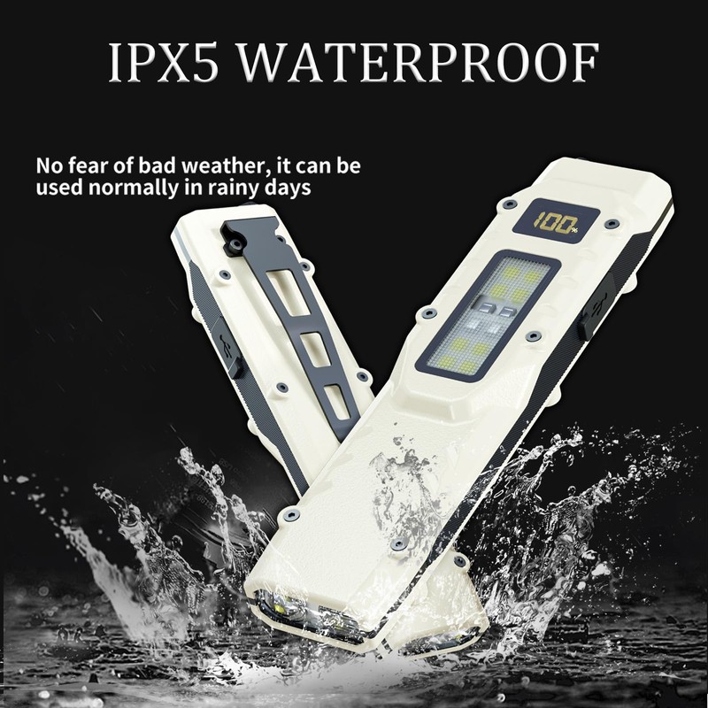 Flat EDC Flashlight, Tactical Flashlights Rechargeable, 9 Modes LED Small