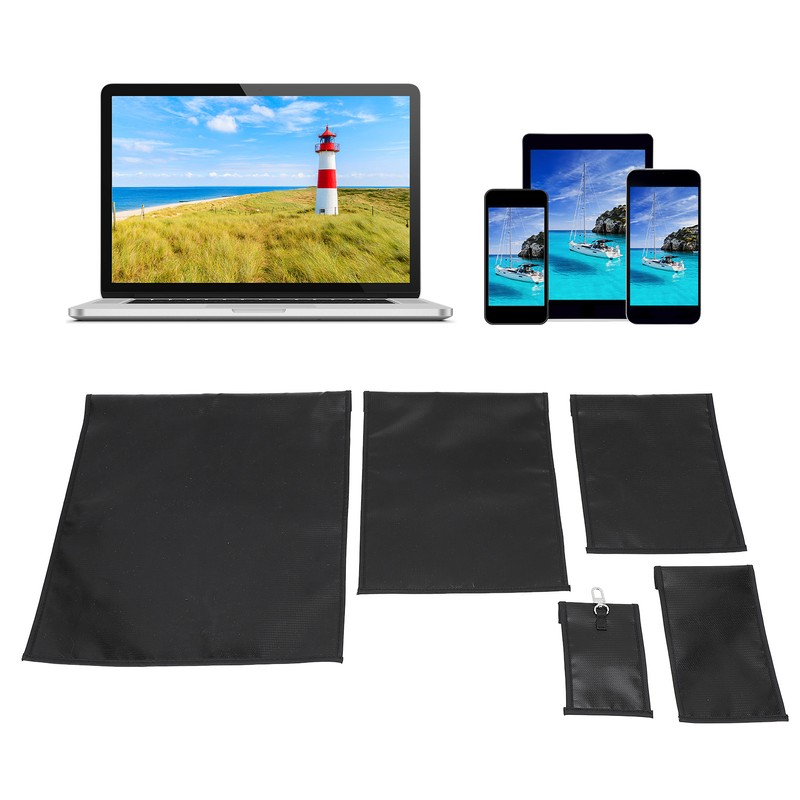 5pcs Faraday Bags Fireproof Waterproof Signal Blocking Large Prevent Tracking