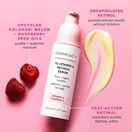 Farmacy YISHIQIFarmacy Retinol Serum for Face - 1% Vitamin A Anti Wrinkle Serum - Resurfacing Retinol Serum with 2 Retinoid Types - Formulated with Up