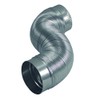 Deflecto Semi Rigid Aluminum Duct with Attached Connectors, Silver, 4"