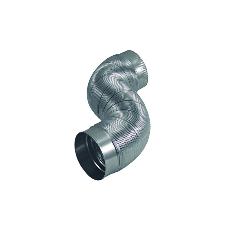 Deflecto Semi Rigid Aluminum Duct with Attached Connectors, Silver, 4"