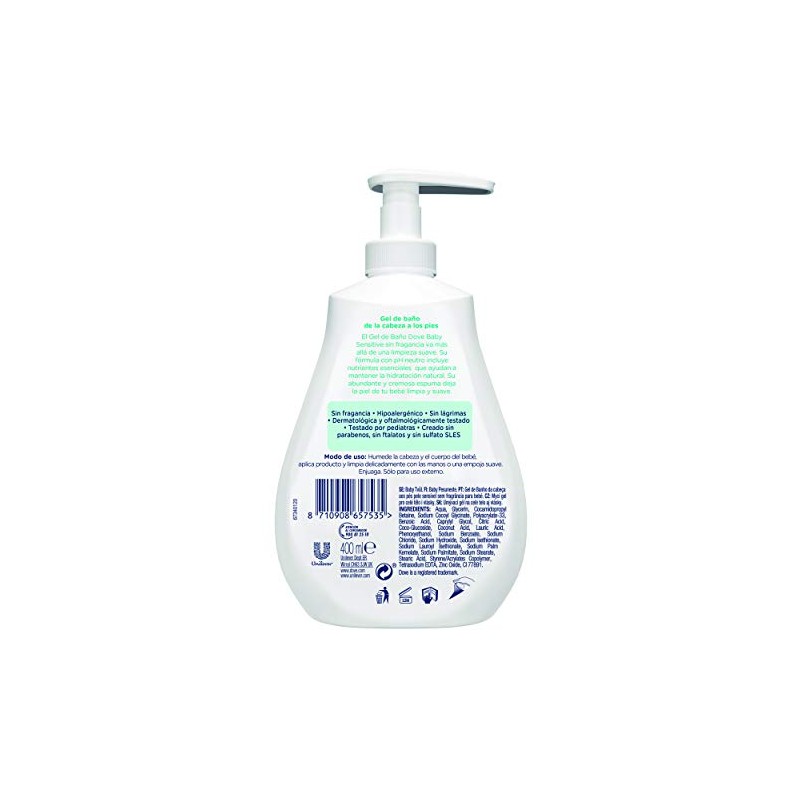 Gel Bath Dove Baby Sensitive Moisture From Head to Toe