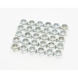 INSTSK8 Axle Nuts Set of 30 Skateboards Skateboards (Silver)