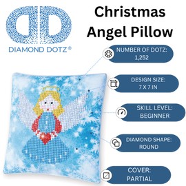 DIAMOND DOTZ ® - Christmas Angel Pillow Diamond Painting Artwork Kit, Christmas Diamond Art, Diamond Dotz Kits for Adults, Diamond Painting Angels, Angels Diamond Painting, Diamond Art Christmas