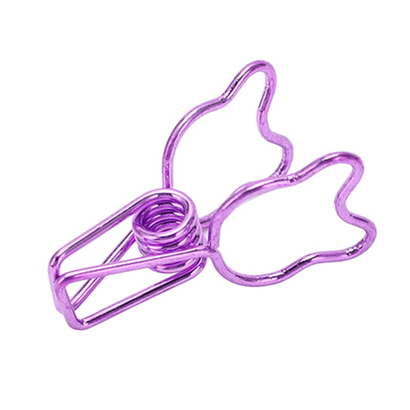 100Pcs Binder Clips Hollow Cute Bear Shape Sturdy Metal Small