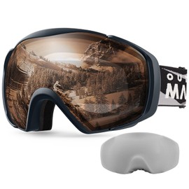 OutdoorMaster Ski Goggles with Cover Snowboard Snow Goggles OTG Anti-Fog for Men Women, Vlt 58.01%