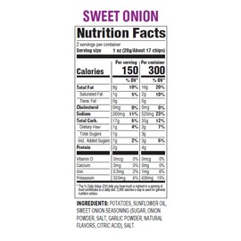 Hal's New York Kettle Cooked Gluten Free Sweet Onion Flavored Potato Chip Crisps, 2 Oz (Pack of 6)