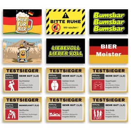 120 x Malle Sticker Set Sauf Saufen, Malle Accessoire 12 Designs x 10 Stickers, Test Winner Sticker Set Malle Sticker Saufen Party Stiftung Malle Test