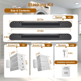 Stacking Kit Compatible with GE Washer Dryer Stack Bracket Kit,Fit For GE Washer GFW550 650 655 850 950 For GE Dryer GFD55 65 85 95, For 28 inch GE Washer and Dryer Stacking Kit
