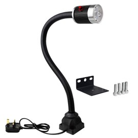 Work Light 900 Lumen 220 Volt Led Spot Lamp with 20 inch Flexible Gooseneck for Lathe CNC Milling Drilling Machine Woodworking Workbench Industrial Lighting
