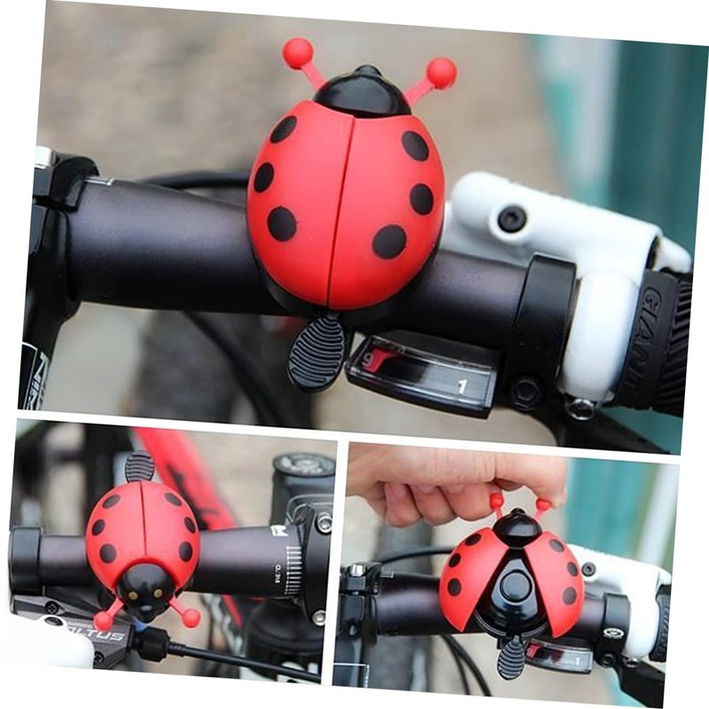 OHPHCALL 2pcs Bike Ladybug Bells Handlebar Ring Horn Bike Horn