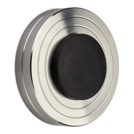 SOTECH Zeus Wall Door Stop Height 15.5 mm Real Stainless Steel Diameter 60 mm with Rubber Buffer Diameter 33 mm